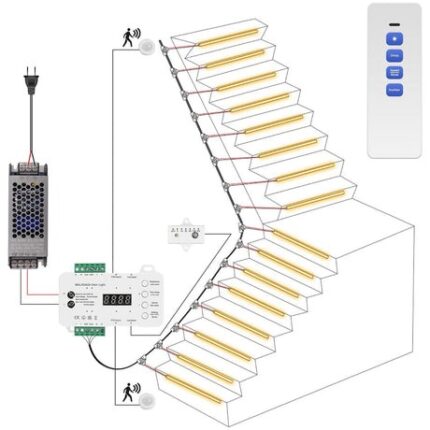 Staircase lighting System with installation  (Upto 20 steps)